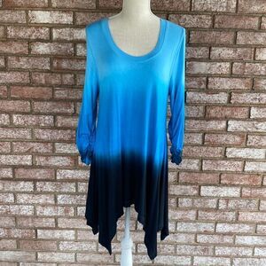 Philosophy SharkBite Tunic Dress Ombré Blue - Size L